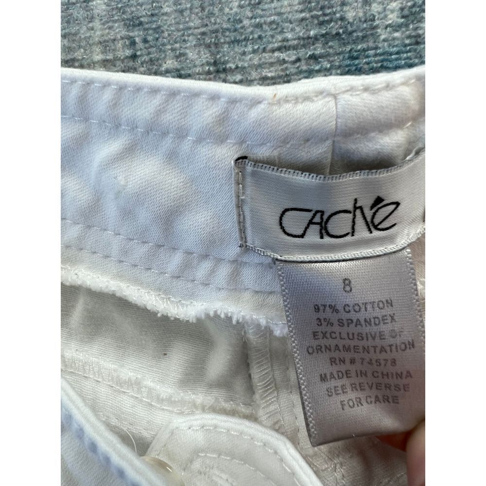 Cache White Denim Capri Size 8 - Picture 3 of 7